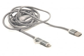  PowerPlant USB 2  1 Lightning MicroQuick Charge 2A 2m Grey