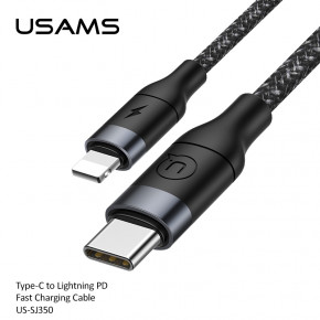  Usams Type-C to Lightning US-SJ350 U31 |1.2m, PD/18W, 2.4A| Black (16125)
