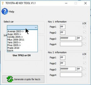   Toyota 4D KeyTool 1.2    Toyota Avensis, Aygo, Corolla, Hilux, Yaris, Prius, Prado, RAV4 2003-2010 5