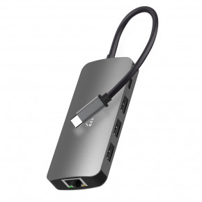 Док-станция USB3.1 Type-C --> HDMI/USB 3.0x3/RJ45/SD/MicroSD/PD 100W Hub Pro 8-in-1 Media-Tech (MT5044)