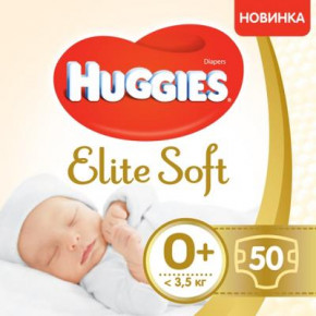   Huggies Elite Soft 0+ ( 3,5 ) Jumbo 50  (5029053548012) (0)