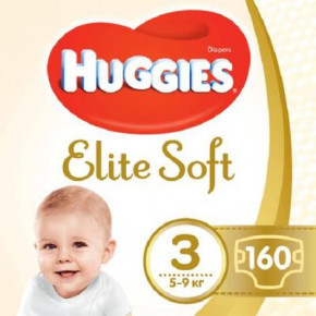  Huggies Elite Soft 3 (5-9 ) 160  (5029054566213)