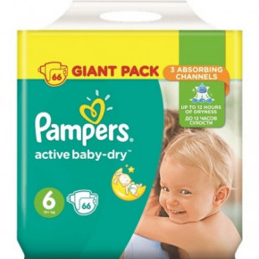  Pampers Active Baby-Dry 6 (15+ ) 66  (459206)