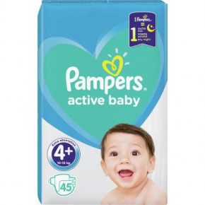  Pampers Active Baby Maxi Plus  4+ (10-15 ), 45 . (8001090950017)