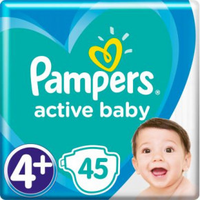  Pampers Active Baby Maxi Plus  4+ (10-15 ), 45 . (8001090950017) 5