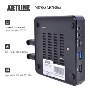  Artline TvBox KM6 Amlogic S922X Android 9 4+64G 2.4G/5G 2T2R WiFi 802.11 b/g/n/ac 8