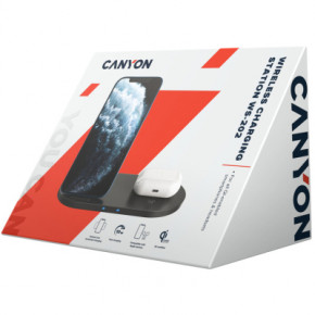   Canyon 2in1 Wireless 10W/7.5W/5W Type-C 1.2 m (CNS-WCS202B) 5