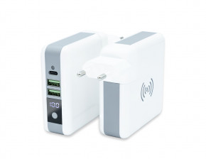    Qitech Travel Bank Charger 3 in 1 White
