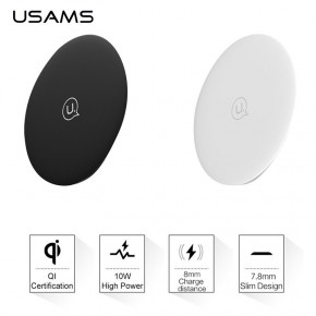     Usams US-CD24 Wireless Fast Charging Pad Boswell Series White (1)