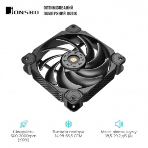  Jonsbo HF120 Black (120mm, 600-2000RPM, 29.2dB, 4pin) 4