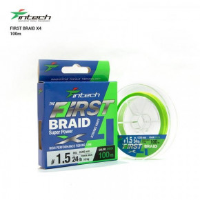   Intech First Braid X4 Green 100m (1.2 (20lb/9.1kg))