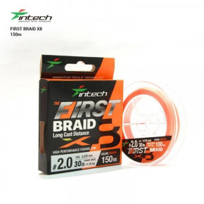   Intech First Braid X8 Orange 150m (2.0 (30lb/13.62kg))