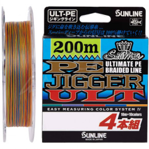  Sunline PE-Jigger ULT 200m 2.5/0.250mm 40lb/18.5kg Multi Color (1658.10.39)