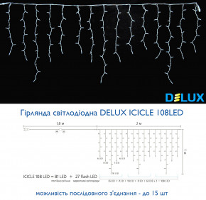    Delux Icicle 108LED 2x1 27 flash IP44 / (3)