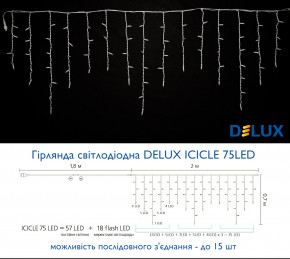   Delux Icicle 75LED 2x0.7 18 flash IP44 / 5