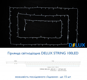   Delux String 100LED 2*5 20 flash IP44 / 5