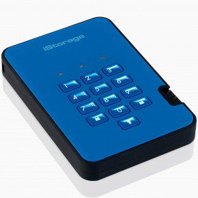 Жесткий диск iStorage diskAshur 2 USB 3.1 1TB Blue (IS-DA2-256-1000-BE) 3