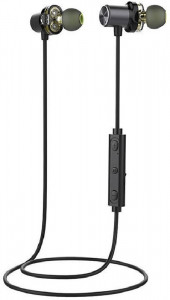  AWEI X650BL Bluetooth Dual Driver Earphone Black 3