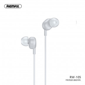   Remax Wired Earphone RW-105 HD Mic white (11913) (0)