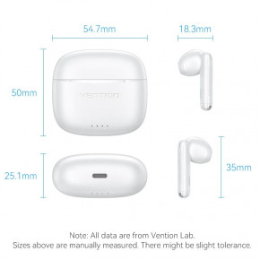   Vention Elf Earbuds E03 Bluetooth 5.3 White (NBHW0) 6