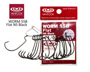 Vanfook  WORM55B Flat NS Black 1/0 7 