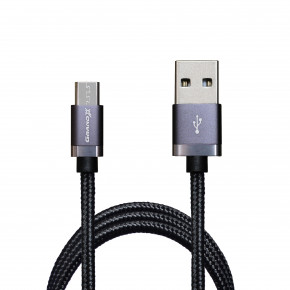  Grand-X USB-microUSB 3A 1 Black (FM-07) 3