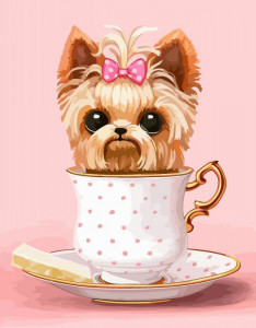    Rosa Cute Dog in a Cup 3545  (N00013214)