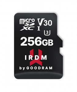   MicroSDXC 256GB UHS-I/U3 Class 10 GoodRam IRDM + SD- R100/W70MB/s (IR-M3AA-2560R12) 3