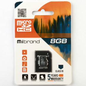   Mibrand microSDHC 8GB Class 10 +SD- (MICDHC10/8GB-A)