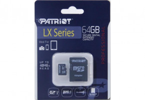   Patriot 64GB UHS-I Class 10 LX + SD-adapter (PSF64GMCSDXC10) 3