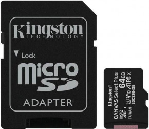   MicroSDXC 64GB UHS-I Class 10 Kingston Canvas Select Plus R100MB/s + SD- (SDCS2/64GB)