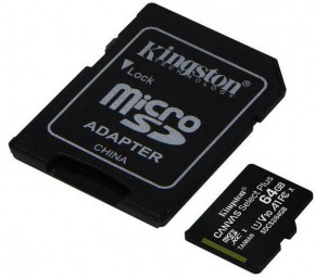   MicroSDXC 64GB UHS-I Class 10 Kingston Canvas Select Plus R100MB/s + SD- (SDCS2/64GB) 3