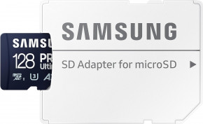   Samsung PRO Ultimate microSDXC + Adapter 128GB  4K UHD, UHS-I, Class 10, U3,V30, A2 (MB-MY128SA) 3