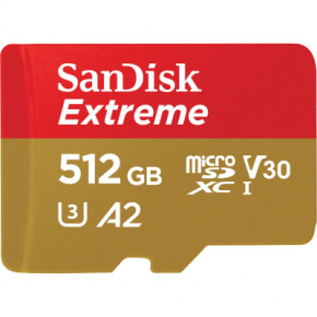   SanDisk microSD 512GB C10 UHS-I U3 R190/W130MB/s Extreme V30 + SD (SDSQXAV-512G-GN6MA) 3