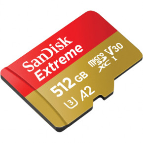   SanDisk microSD 512GB C10 UHS-I U3 R190/W130MB/s Extreme V30 + SD (SDSQXAV-512G-GN6MA) 4