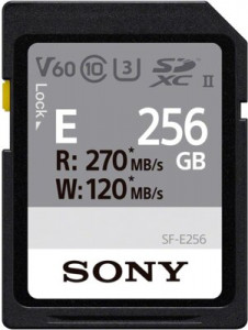  Sony 256GB SDXC C10 UHS-II U3 V60 R270/W120MB/s Entry (SFE256.ET4)