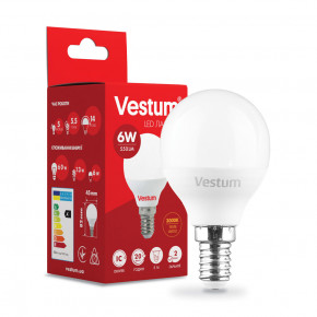  LED Vestum G45 6W 3000K 220V E14