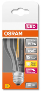   Osram LEDSCLA60D 7W/827 230V FIL E27 10X1OSRAM (4058075115958) 4