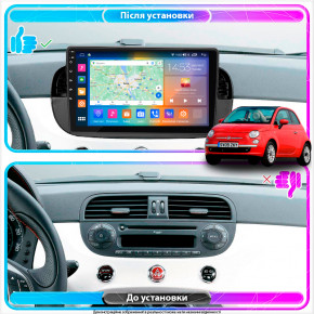   Lesko  Fiat 500 II 2007-2015 IPS 9 4/64Gb CarPlay 4G Wi-Fi GPS DSP- Prime 4