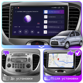   Lesko   Hyundai i10 (2007-2019 .) 9 4+64 4G+CarPlay Wi-Fi GPS Premium Android 6