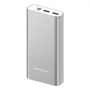 Универсальная мобильная батарея AlzaPower Metal 10000 mAh Fast Charge + PD3.0 серебро