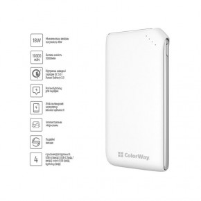    ColorWay Soft Touch 10000mAh White (CW-PB100LPE3WT-PD) 5