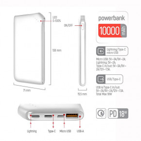     ColorWay Soft Touch 10000mAh White (CW-PB100LPE3WT-PD) (5)