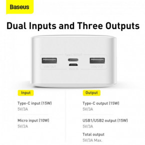  BASEUS Bipow Digital Display Power bank 30000mAh |2USB/1Type-C, 3A/15W, QC| (PPDML-K02)  4