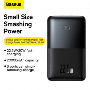  BASEUS Bipow Pro Digital Display Fast Charge Power Bank 20000mAh |2USB/Type-C, QC/PD, 22.5W/3A| (PPBD030001)  8