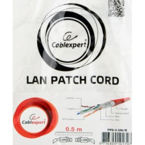 - 0.5 FTP cat 6 CCA red Cablexpert (PP6-0.5M/R) 5