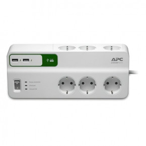     APC Essential SurgeArrest 6 outlets + 2 USB (5V, 2.4A) port (PM6U-RS) (0)