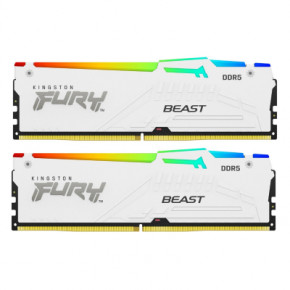     DDR5 64GB (2x32GB) 5600 MHz Beast White RGB Kingston Fury (ex.HyperX) (KF556C36BWEAK2-64)