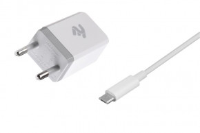    2E 1USB 2.1A White + cable USB-MicroUSB (2E-WC1USB2.1A-CM)