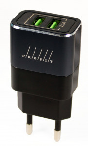    Profit ES-D41 Black/Grey 2USB 2,1A +  Micro USB
